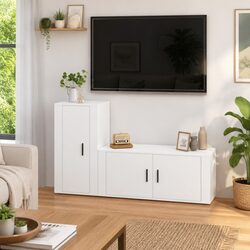 White Wall Mounted TV Cabinet Set for Living Space