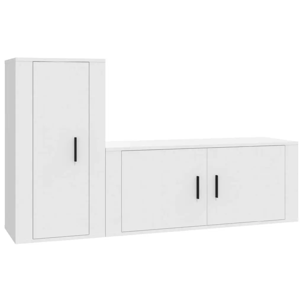 White Wall Mounted TV Cabinet Set for Living Space