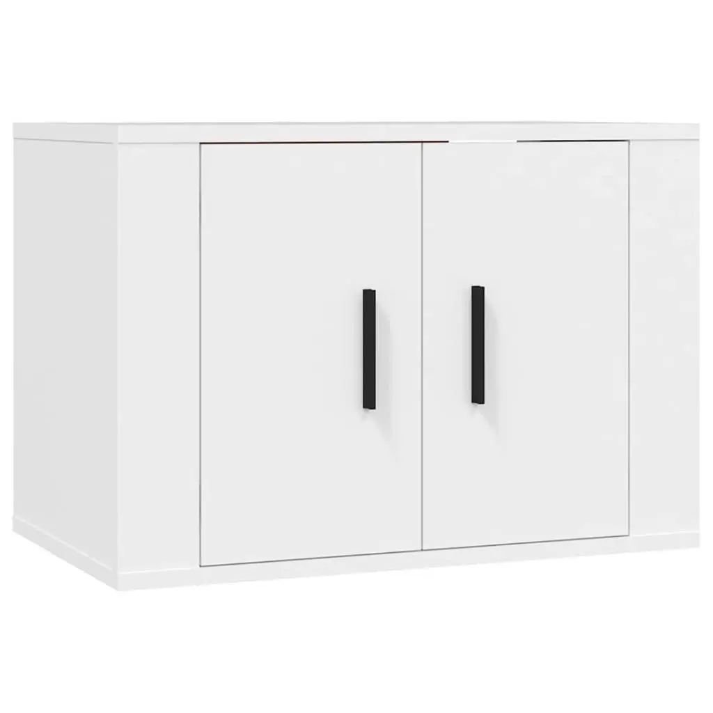 3 Piece Wall-Mounted TV Cabinet Set in White