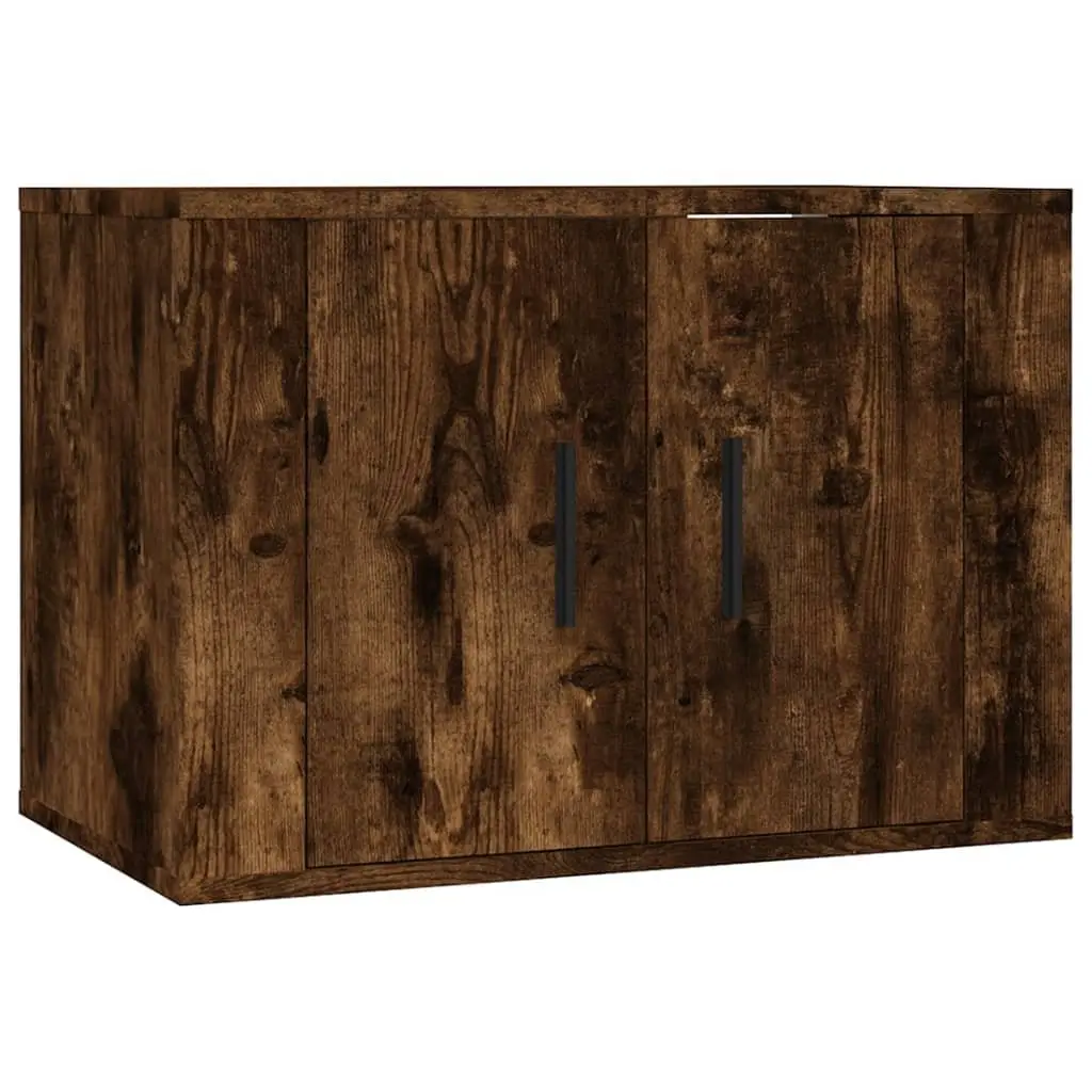 3 Piece Wall Mounted TV Cabinet Set in Brown