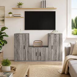 Elegant 3 Piece TV Cabinet Set for Wall Mounting