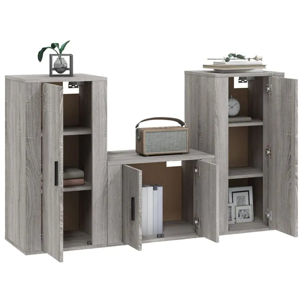 3 Piece TV Cabinet Set for Wall Mounting