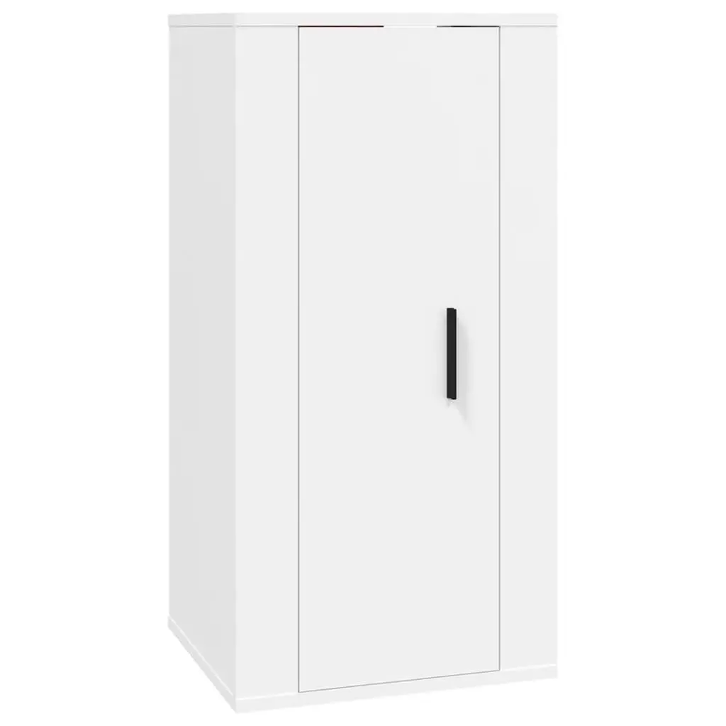 TV Cabinet Set 5 Piece White Wall-Mounted Engineered Wood Furniture