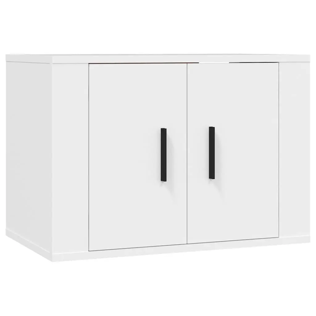 White Wall-Mounted TV Cabinet Set