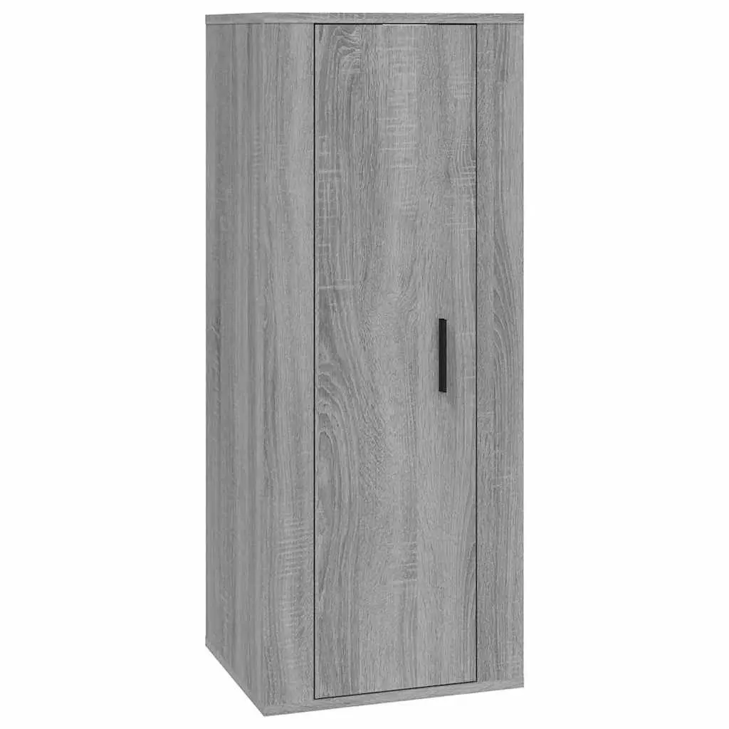 Grey Engineered Wood Wall-Mounted TV Cabinet Set