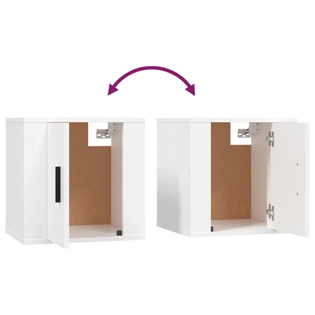 Wall-Mounted TV Cabinet Set White 7 Piece Engineered Wood Media Storage Unit