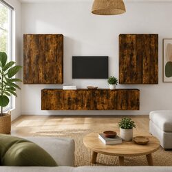 Elegant 6-Piece Wall-Mounted TV Cabinet Set