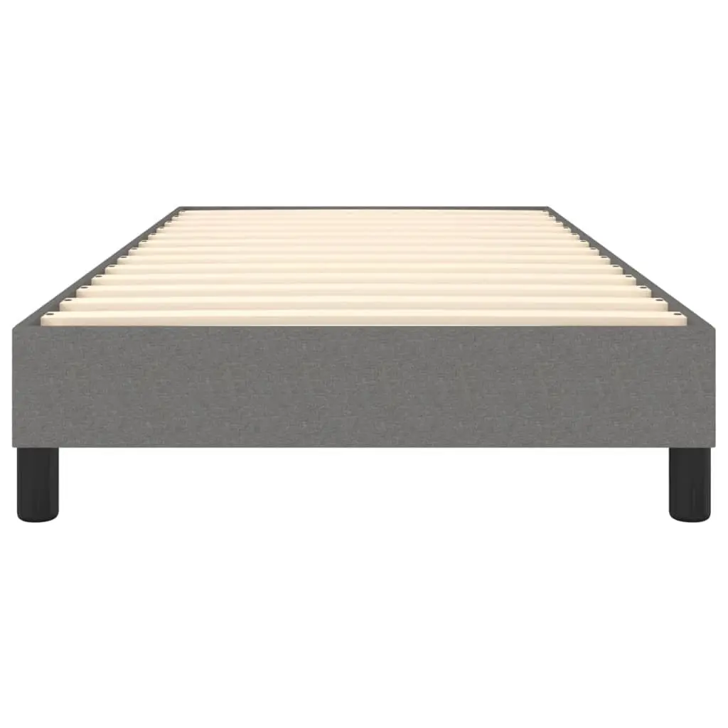 King Single Grey Fabric Upholstered Box Spring Bed Frame