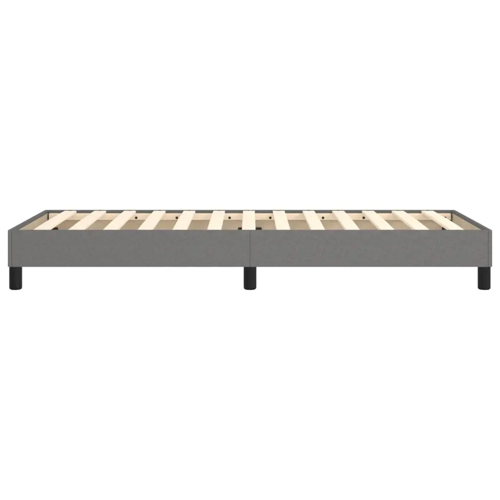King Single Grey Fabric Upholstered Box Spring Bed Frame