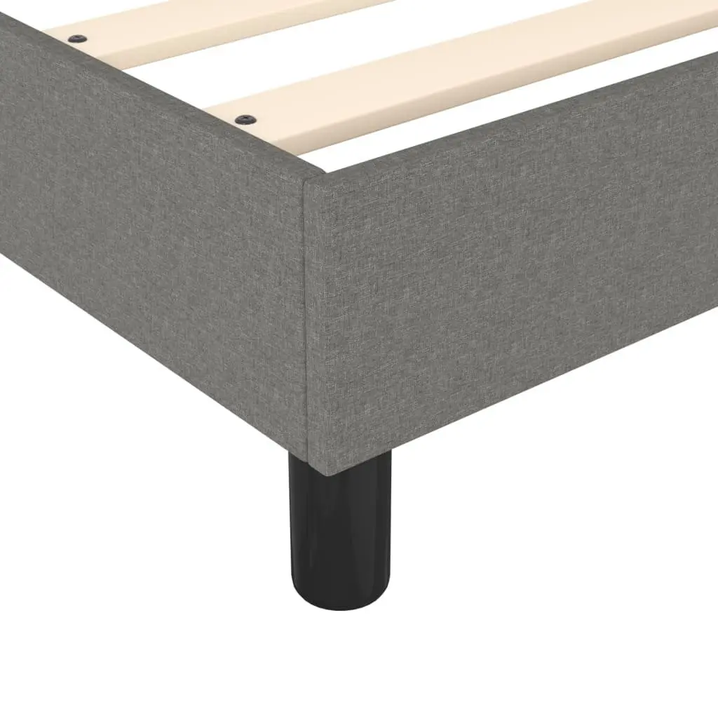 King Single Grey Fabric Upholstered Box Spring Bed Frame