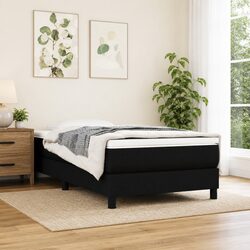 Black Fabric King Single Box Spring Bed Frame