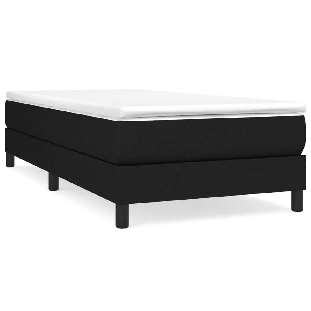Black Fabric King Single Box Spring Bed Frame