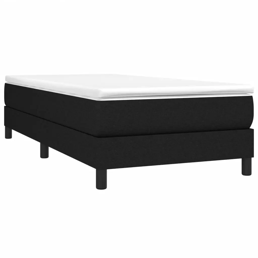 Black Fabric King Single Box Spring Bed Frame