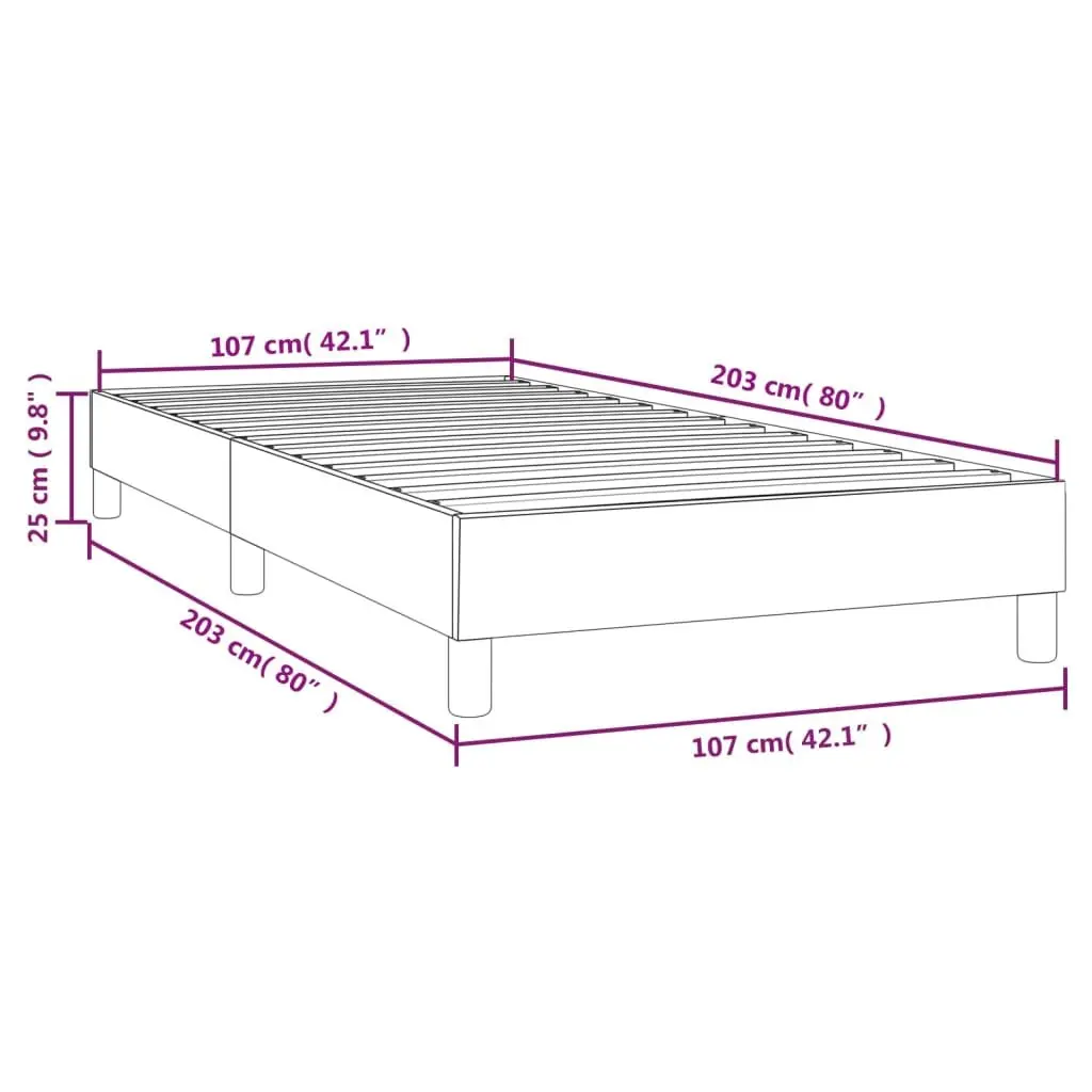Black Fabric King Single Box Spring Bed Frame
