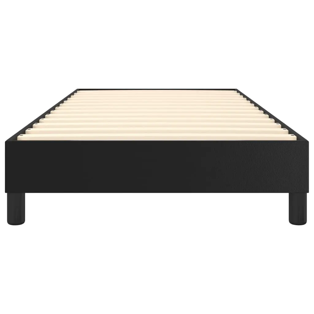 King Single Box Spring Bed Frame in Black Faux Leather