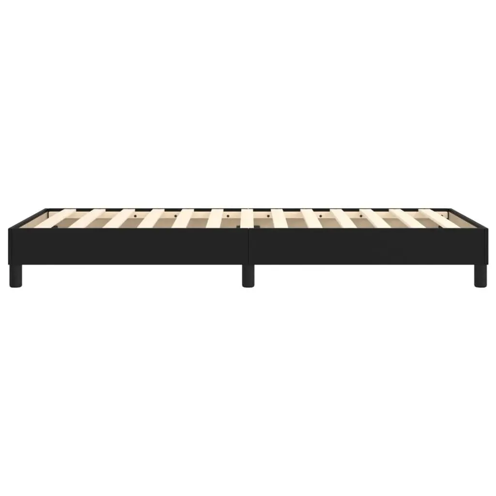 King Single Box Spring Bed Frame in Black Faux Leather