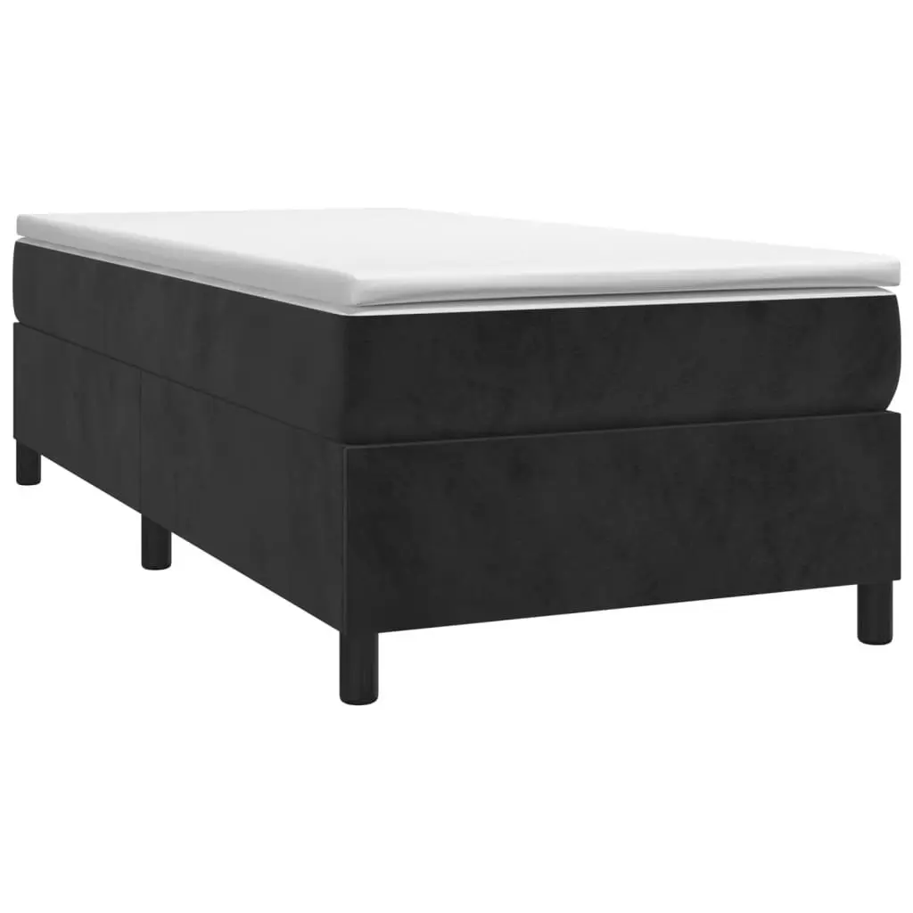 Black Velvet King Single Bed Frame Without Mattress