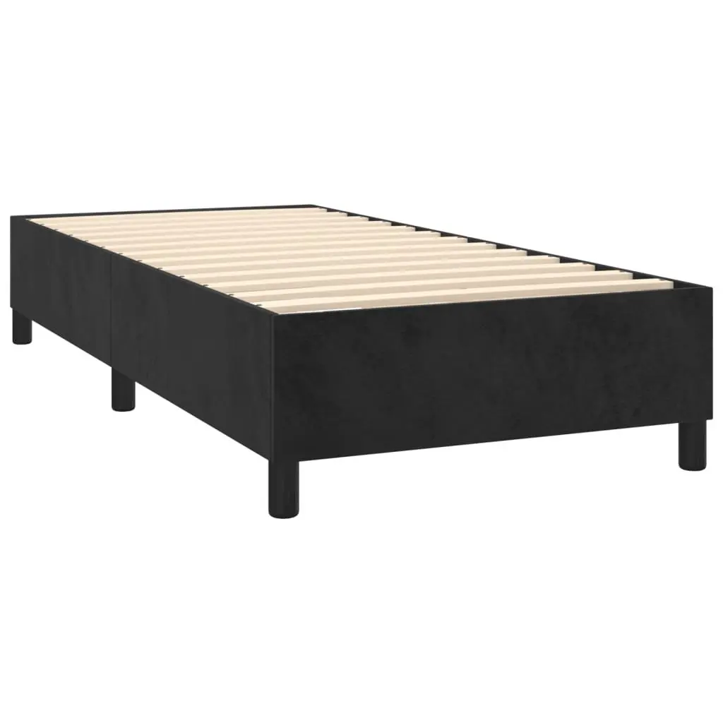 Black Velvet King Single Bed Frame Without Mattress