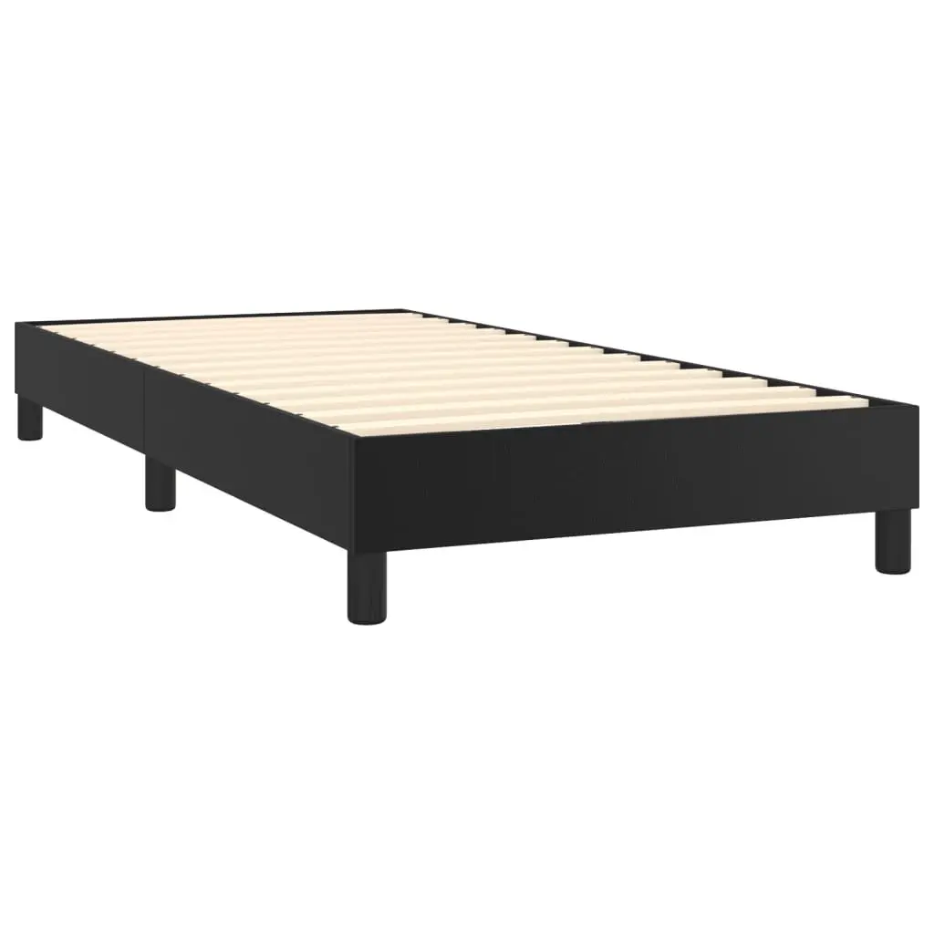 Box Spring Bed Faux Leather Black 100x200 cm Pocket Spring Mattress