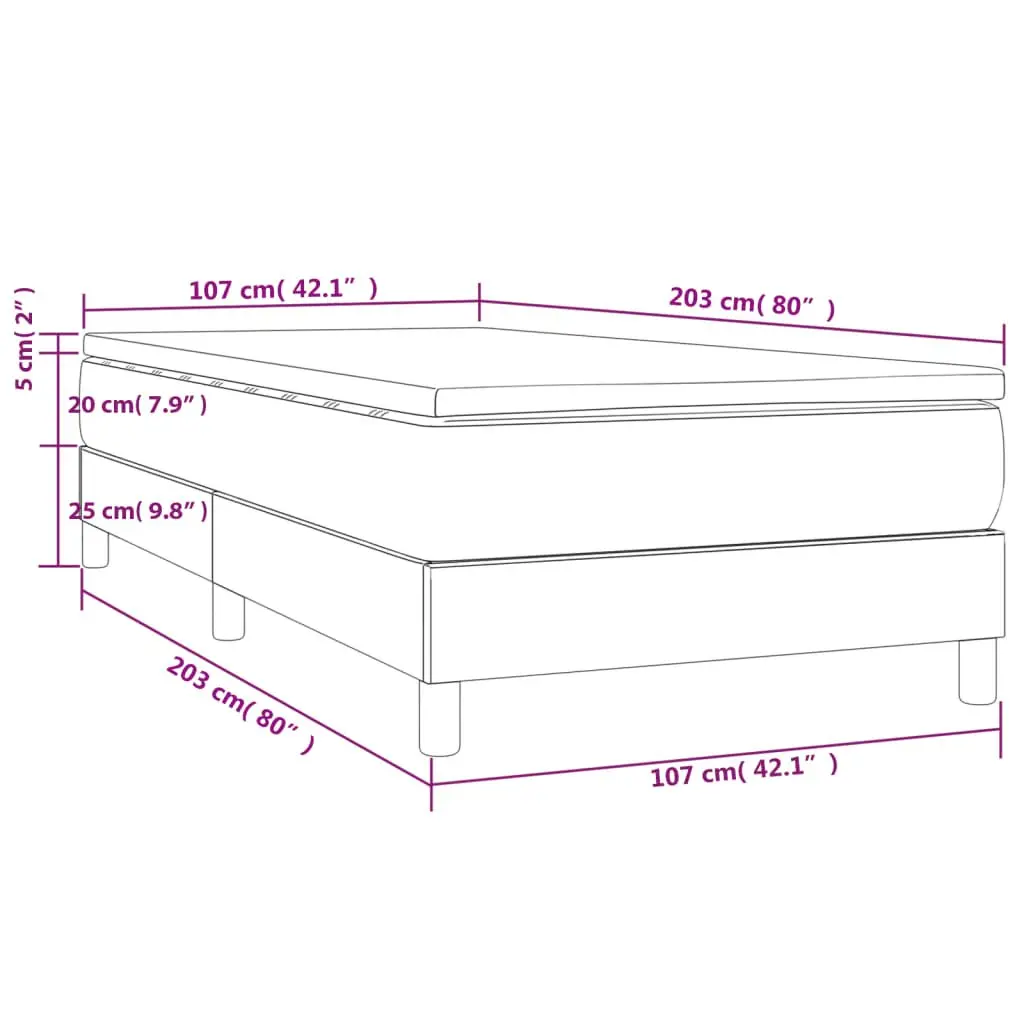 Box Spring Bed Faux Leather Black 100x200 cm Pocket Spring Mattress