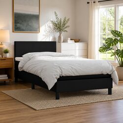 Adjustable Box Spring Bed with Pocket Mattress - Black