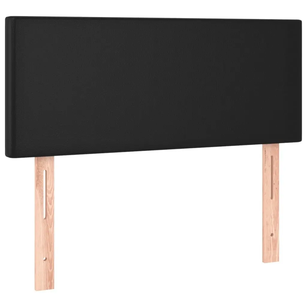Box Spring Bed with Mattress Adjustable Headboard King Single Size Black Faux Leather