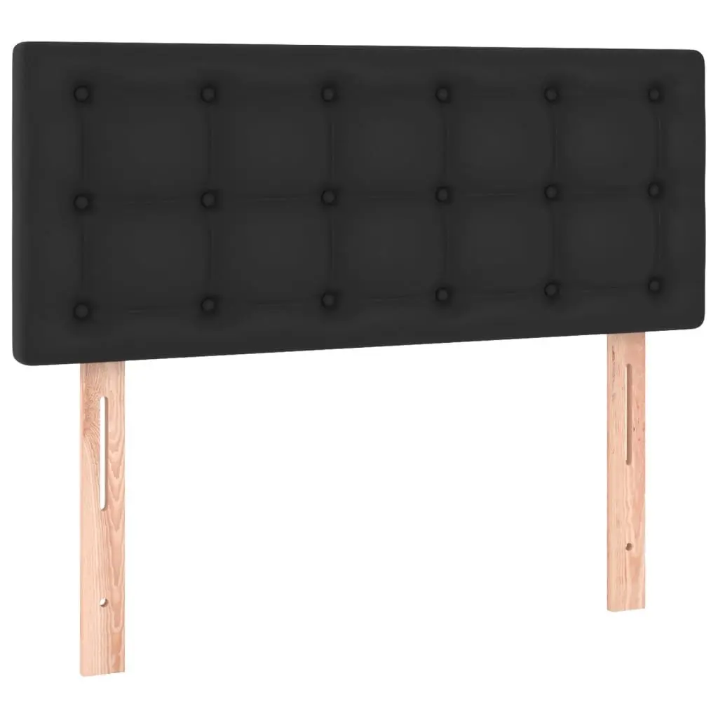 Box Spring Bed Black Faux Leather 100x200 cm with Pocket Spring Mattress