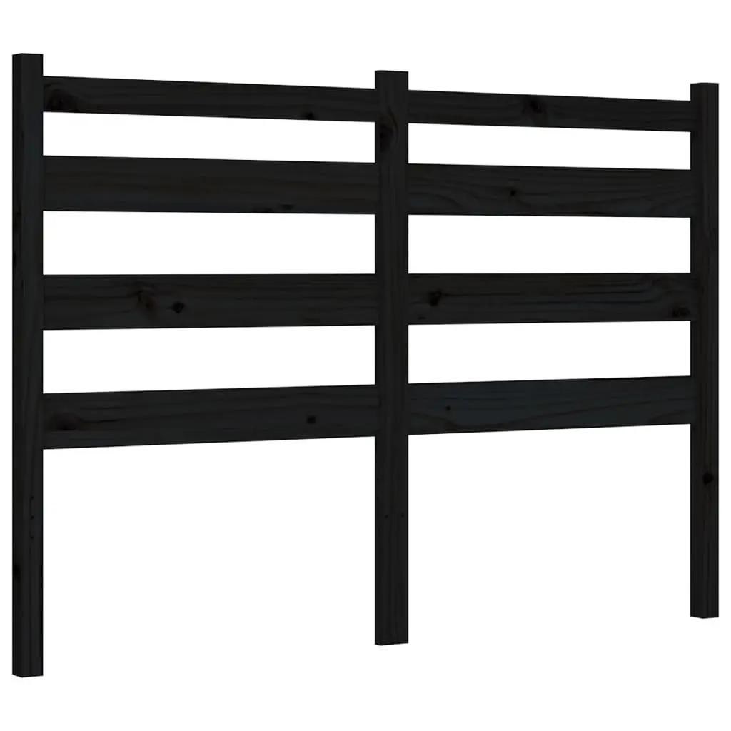 Black Solid Pine Wood Bed Frame 135x190 cm