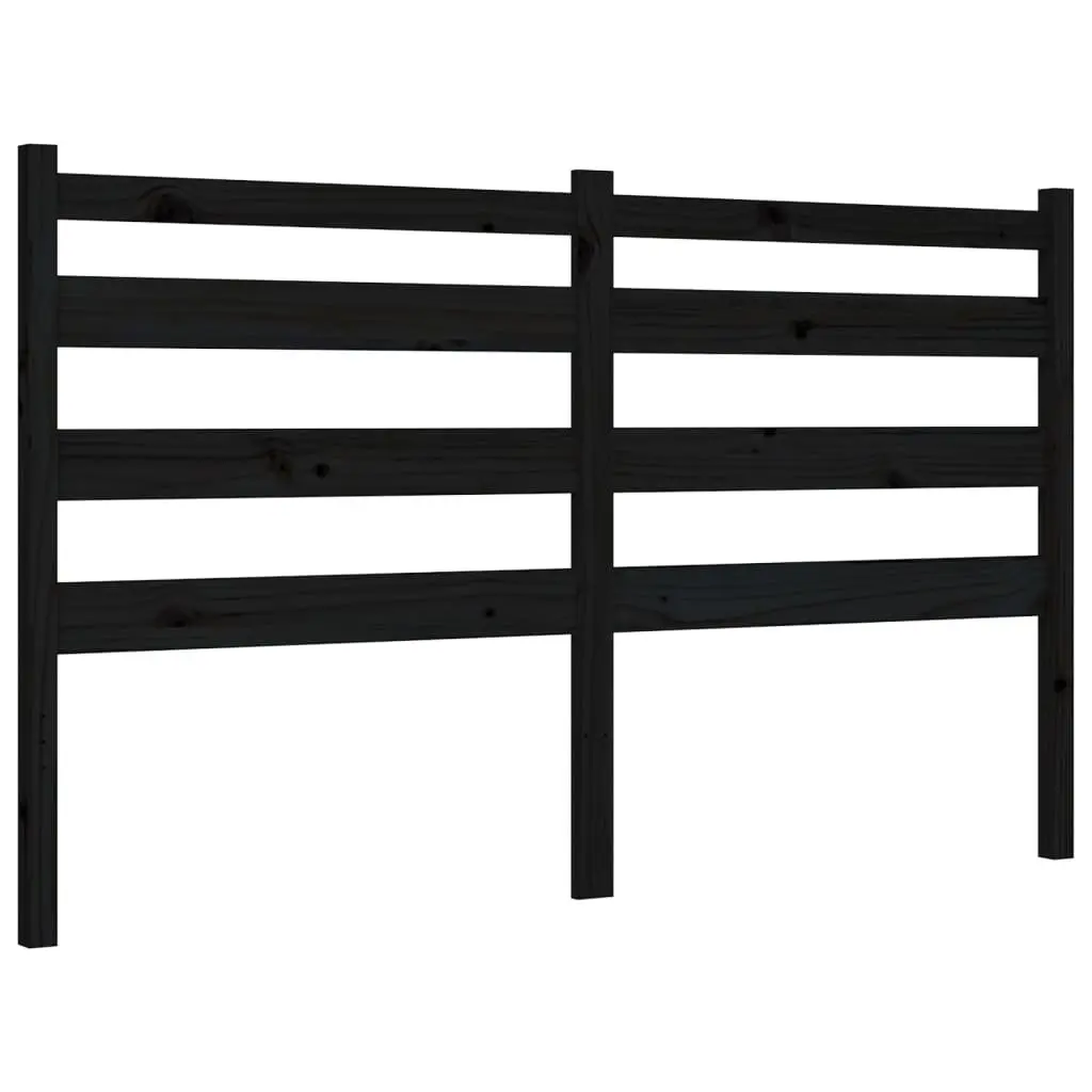 Black Solid Wood Pine Bed Frame 150x200 cm