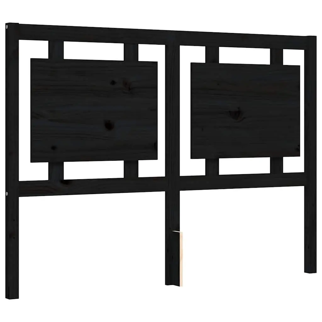 Queen Size Solid Pine Bed Frame 135x190 cm in Black