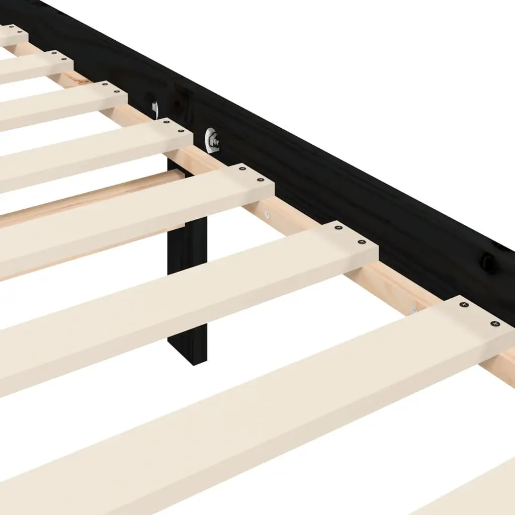 Solid Pine Wood Bed Frame 90x190 cm in Black