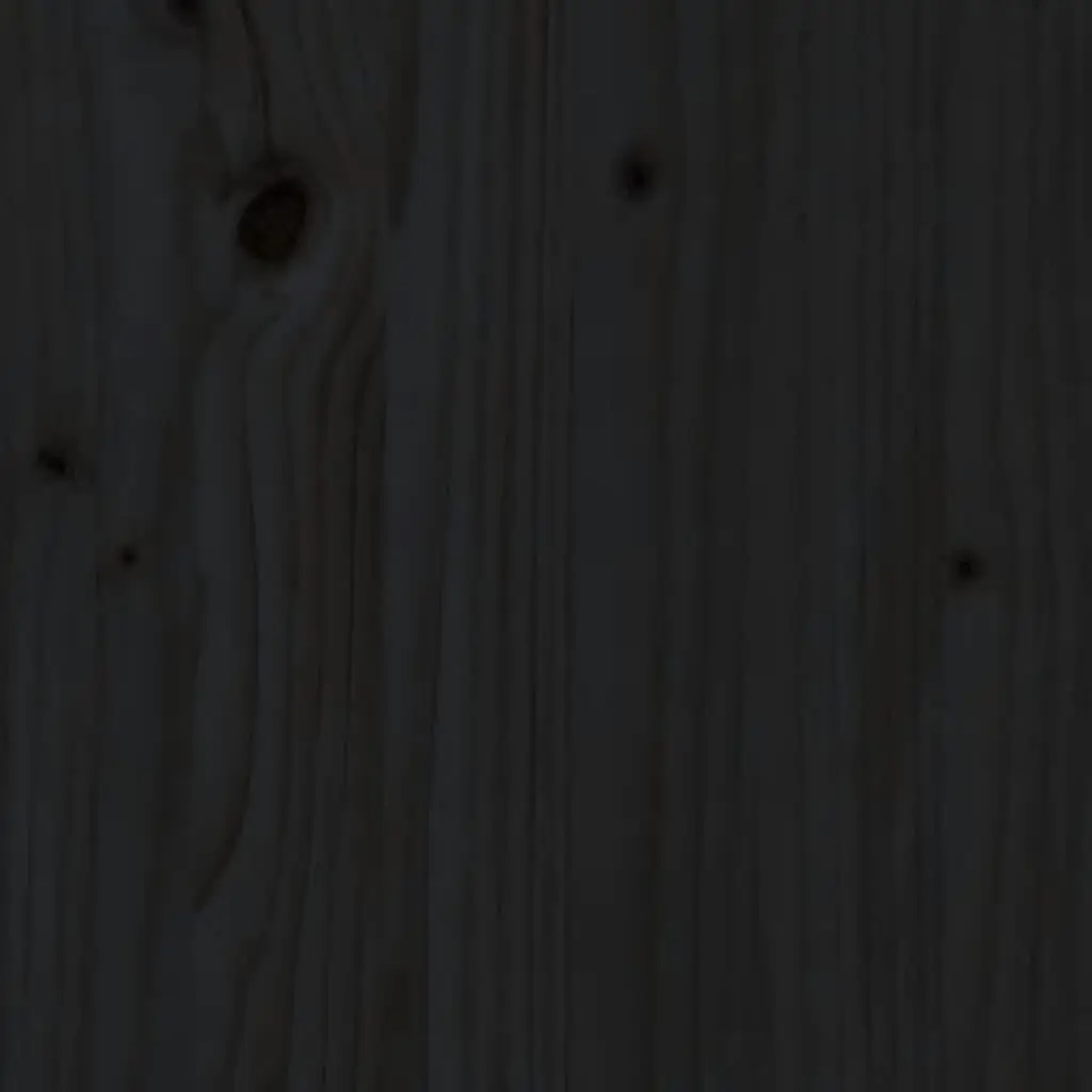 Pine Wood Bed Frame 135x190 cm with Headboard in Black