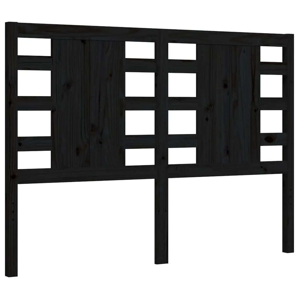Pine Wood Bed Frame Black 135x190cm Sturdy Furniture with Headboard and Footboard