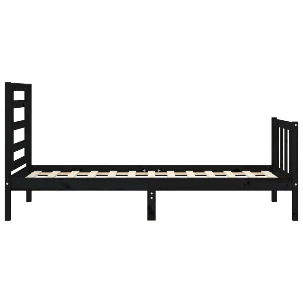 Solid Wood Bed Frame 90x190 cm in Black