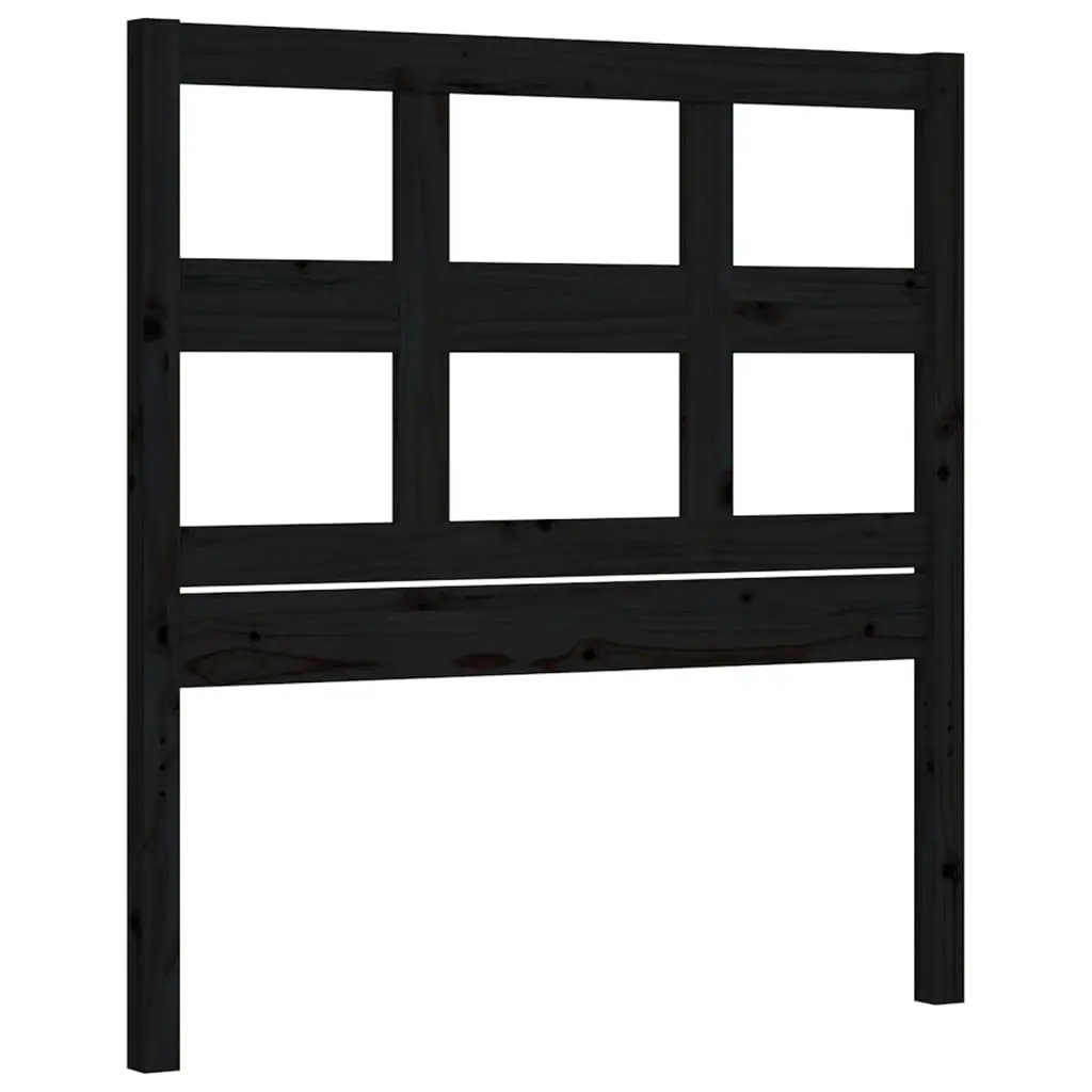 Black Solid Pine Wood Bed Frame 90x190 cm