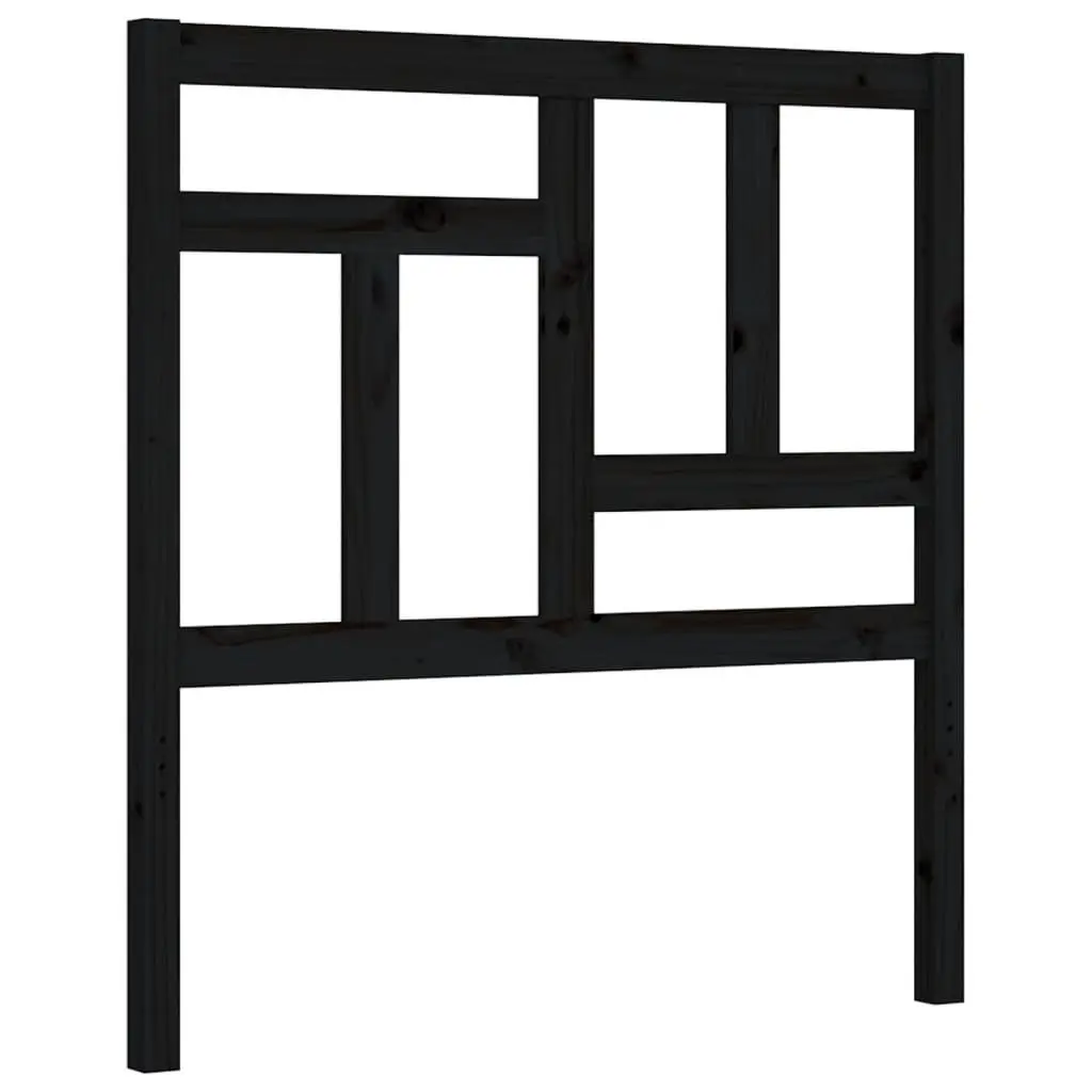 Solid Pine Wood Bed Frame 90x190 cm Black Single