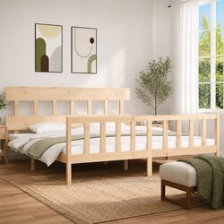 Solid Pine Wood King Bed Frame 183x203 cm