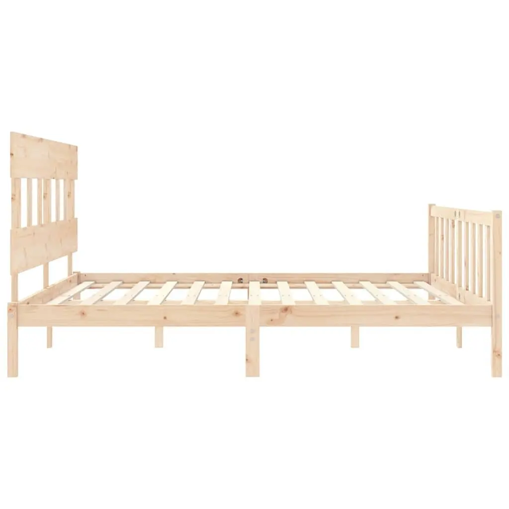 Solid Pine Wood King Bed Frame 183x203 cm