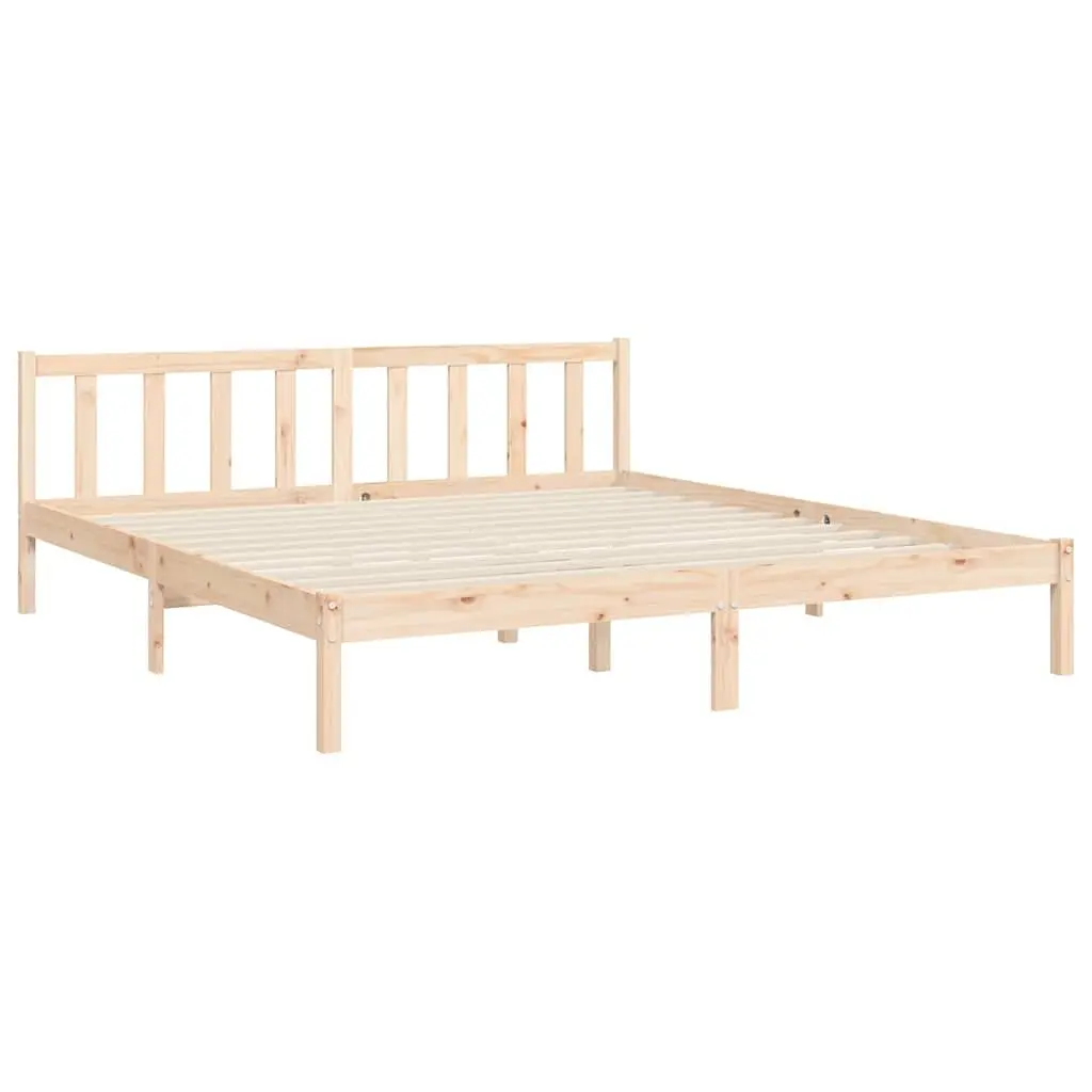 Solid Pine Wood King Bed Frame 183x203 cm with Slats