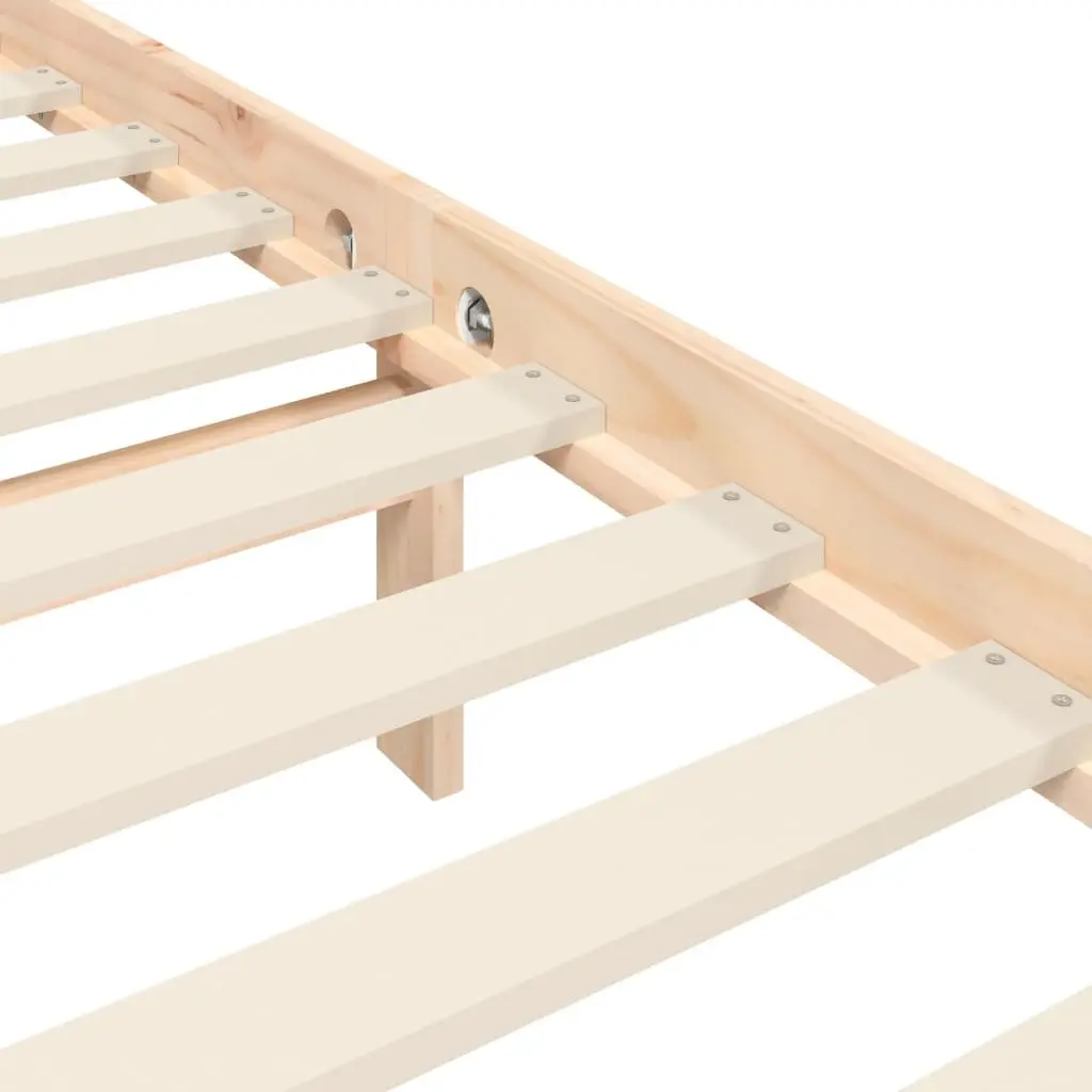 Pine Solid Wood Bed Frame 135x190 cm with Headboard
