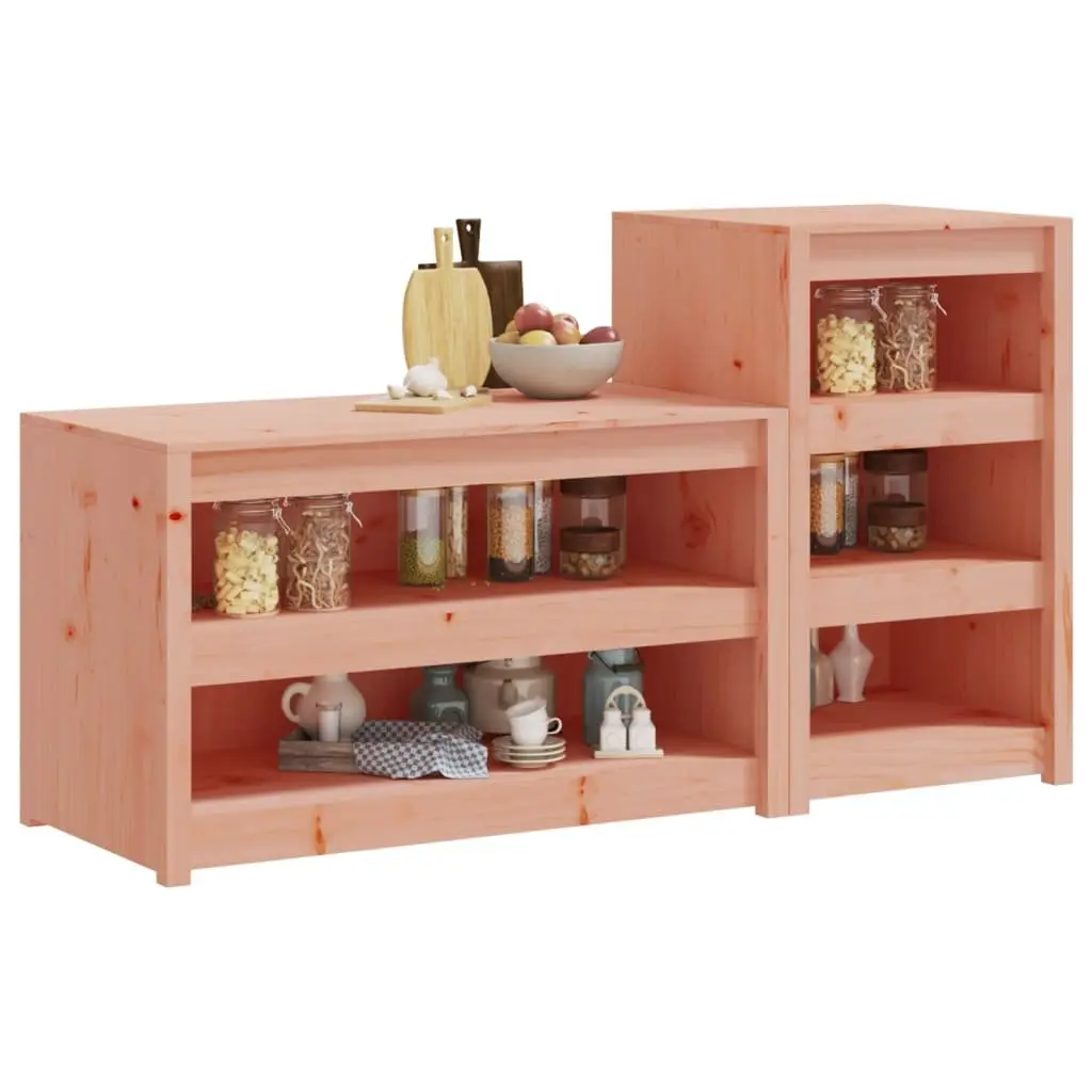 Garden Storage Cabinets 2 pcs Solid Wood for Outdoor Kitchens