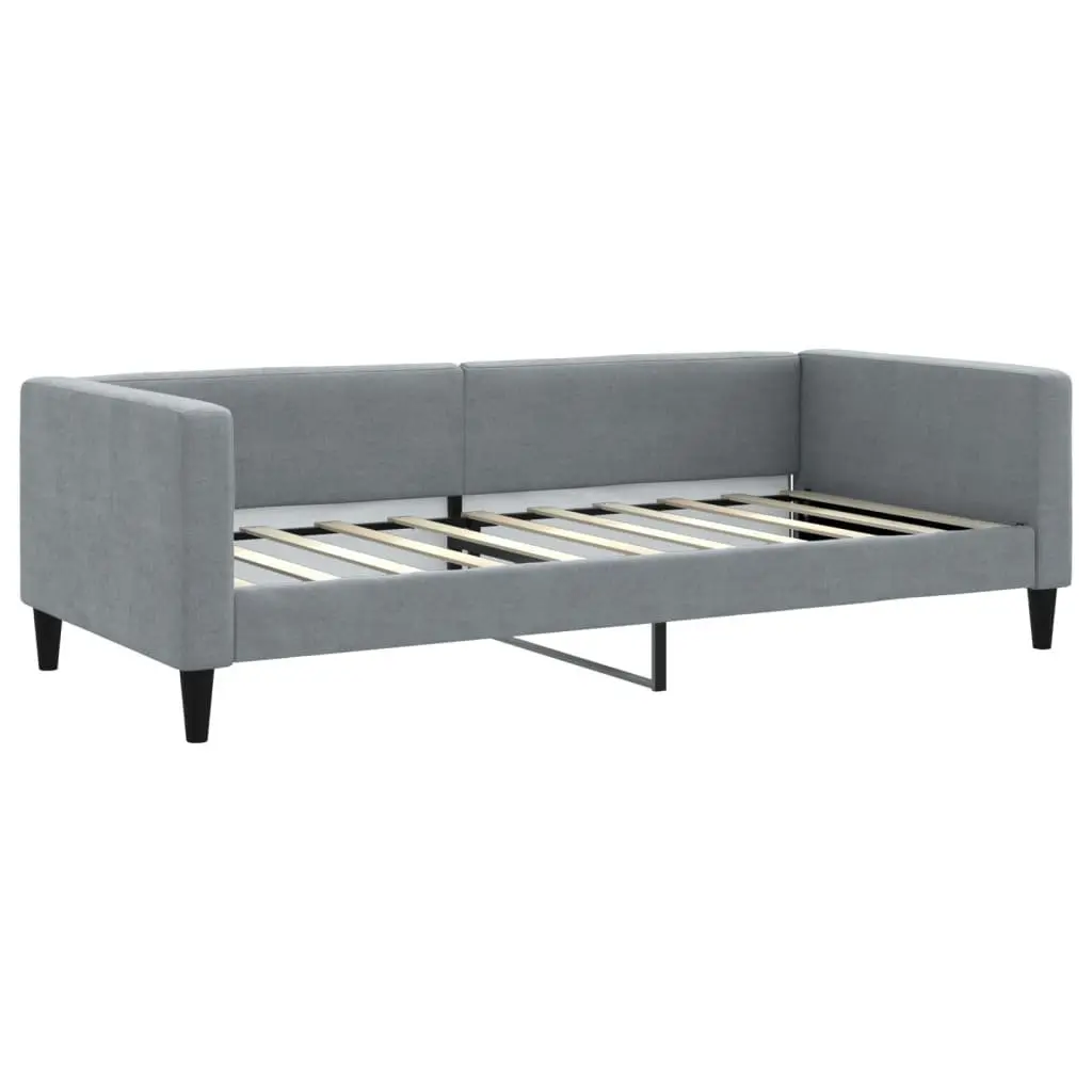 Daybed Sofa Bed Grey 90x190 cm Fabric Upholstery Wooden and Metal Frame 2-in-1 with Trundle
