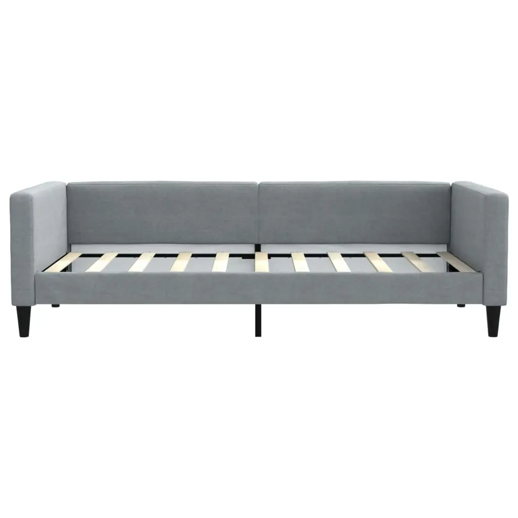 Daybed Sofa Bed Grey 90x190 cm Fabric Upholstery Wooden and Metal Frame 2-in-1 with Trundle
