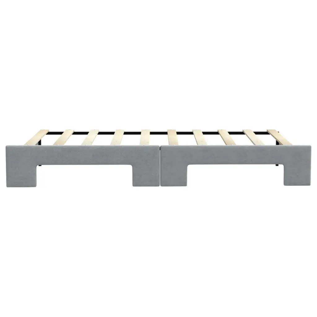 Daybed Sofa Bed Grey 90x190 cm Fabric Upholstery Wooden and Metal Frame 2-in-1 with Trundle