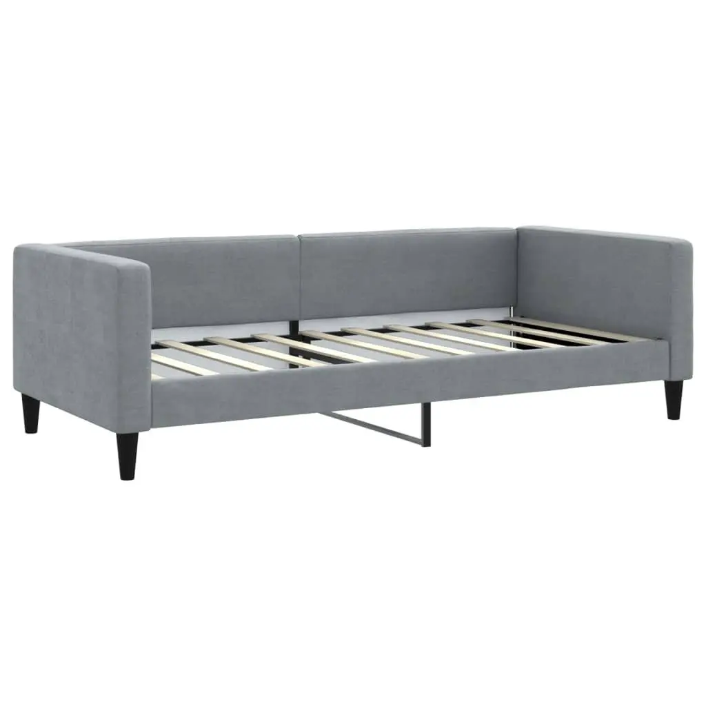 Daybed Grey 90x190cm Wood and Metal with Trundle and Storage Drawers