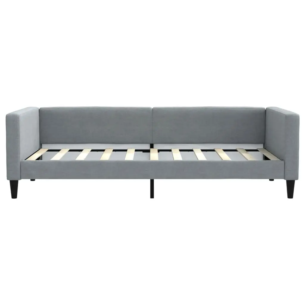 Daybed Grey 90x190cm Wood and Metal with Trundle and Storage Drawers