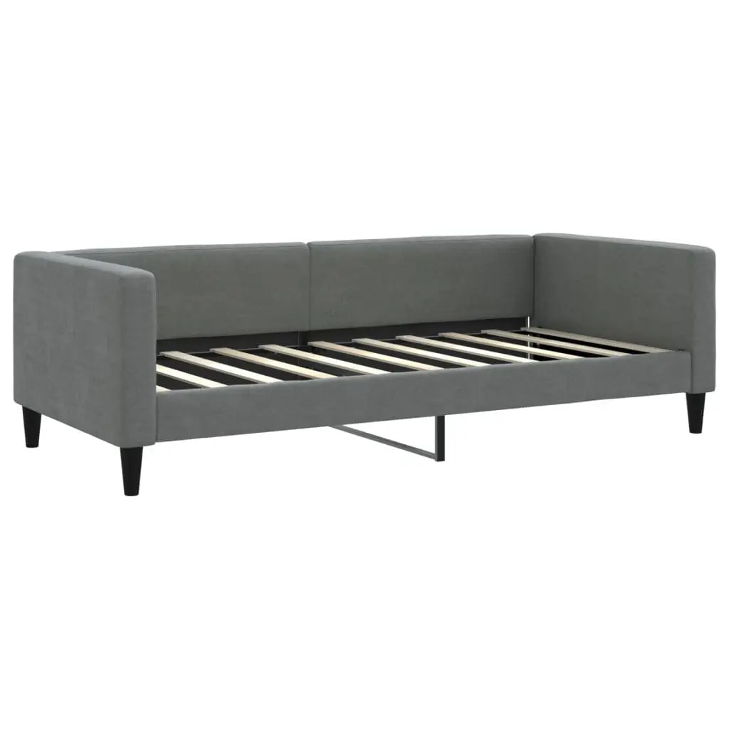 Daybed with Trundle Bed and Storage Drawers Grey 90x190cm Wood and Metal Frame