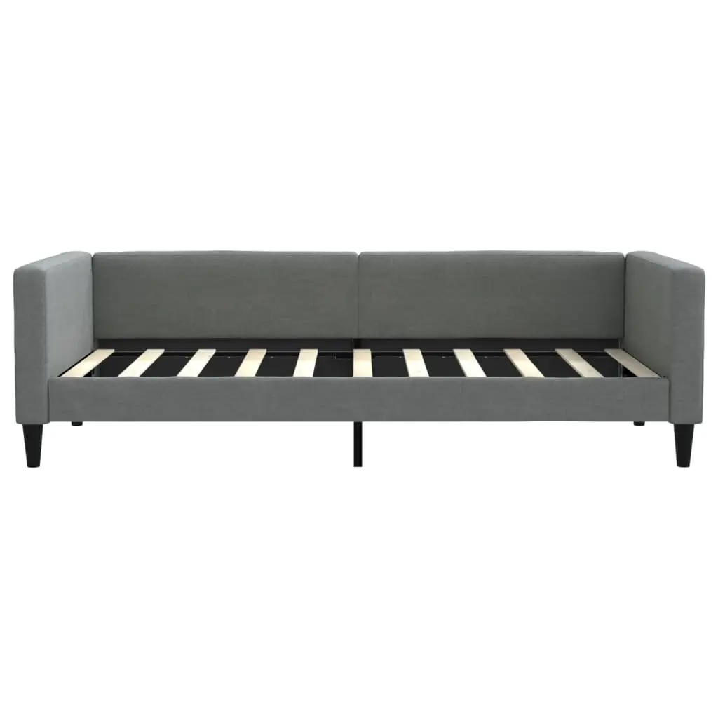Daybed with Trundle Bed and Storage Drawers Grey 90x190cm Wood and Metal Frame