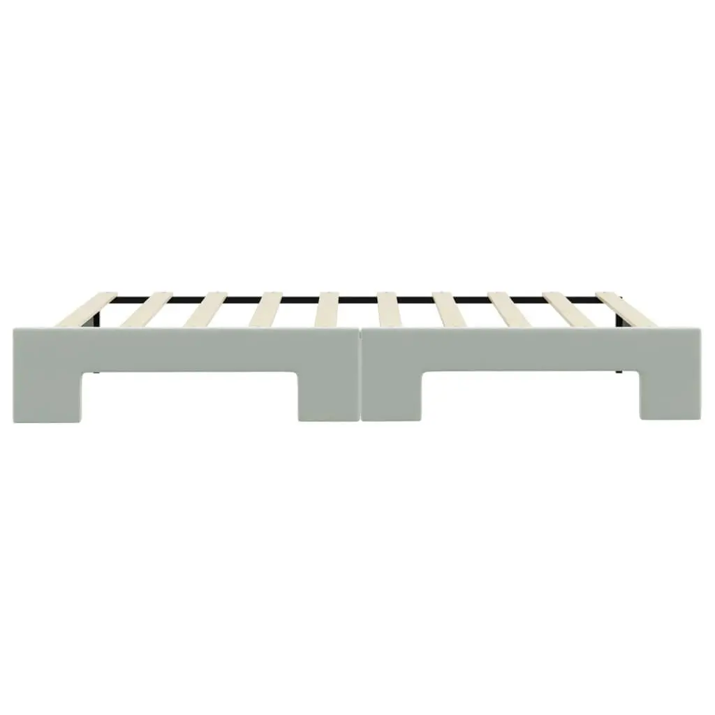 Daybed with Trundle Sofa Bed Grey 90x190cm Modern Design Wooden Frame Velvet