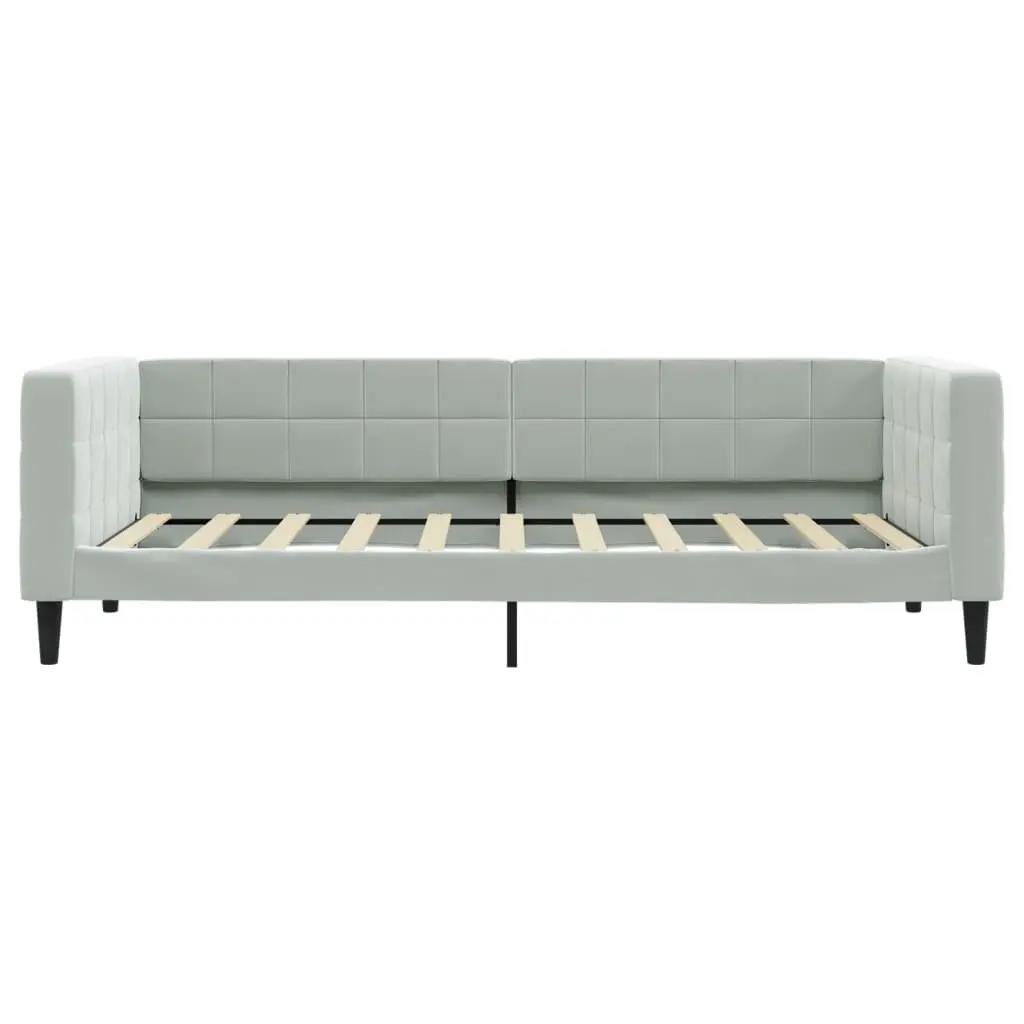 Daybed with Trundle Sofa Bed Grey 90x190cm Modern Design Wooden Frame Velvet